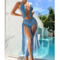 Damen Häkel-Bikini-Set mit fransigen Akzenten und einzigartigem Schnitt R&B