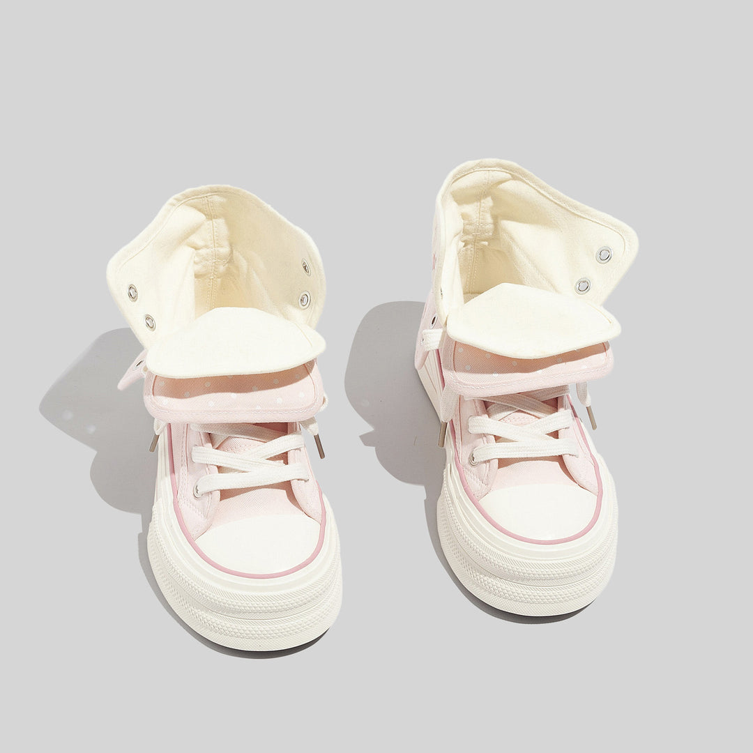 Damen Sneakers mit ausdrucksvoller Klappfunktion und modischem Punktemuster R&B