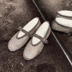 Damen elegante Ballerinas mit dekorativem Strassbesatz