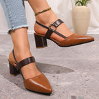 Damen Elegante Slingback-Pumps mit modischer Riemchen-Verzierung R&B