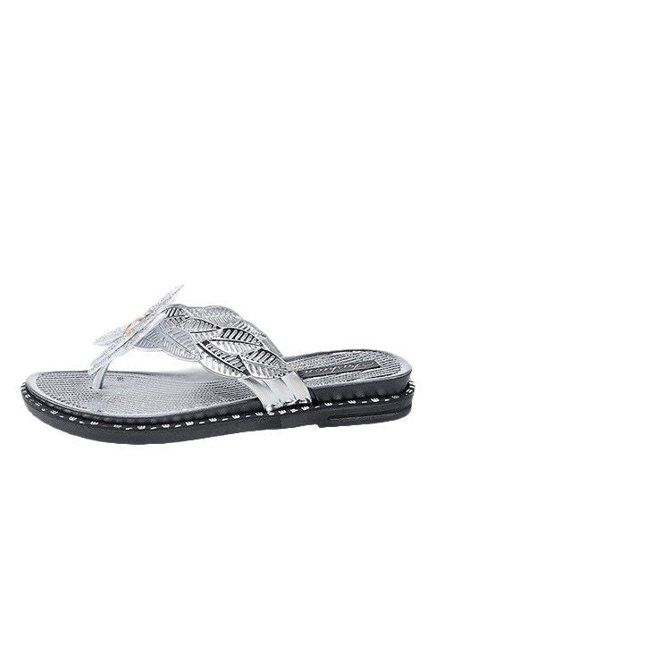 Damen Glamouröse Sandalen mit funkelnden Schmetterlings-Applikationen R&B