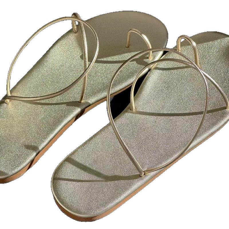 Damen elegante Flip-Flop-Sandalen mit raffiniertem Riemendesign R&B