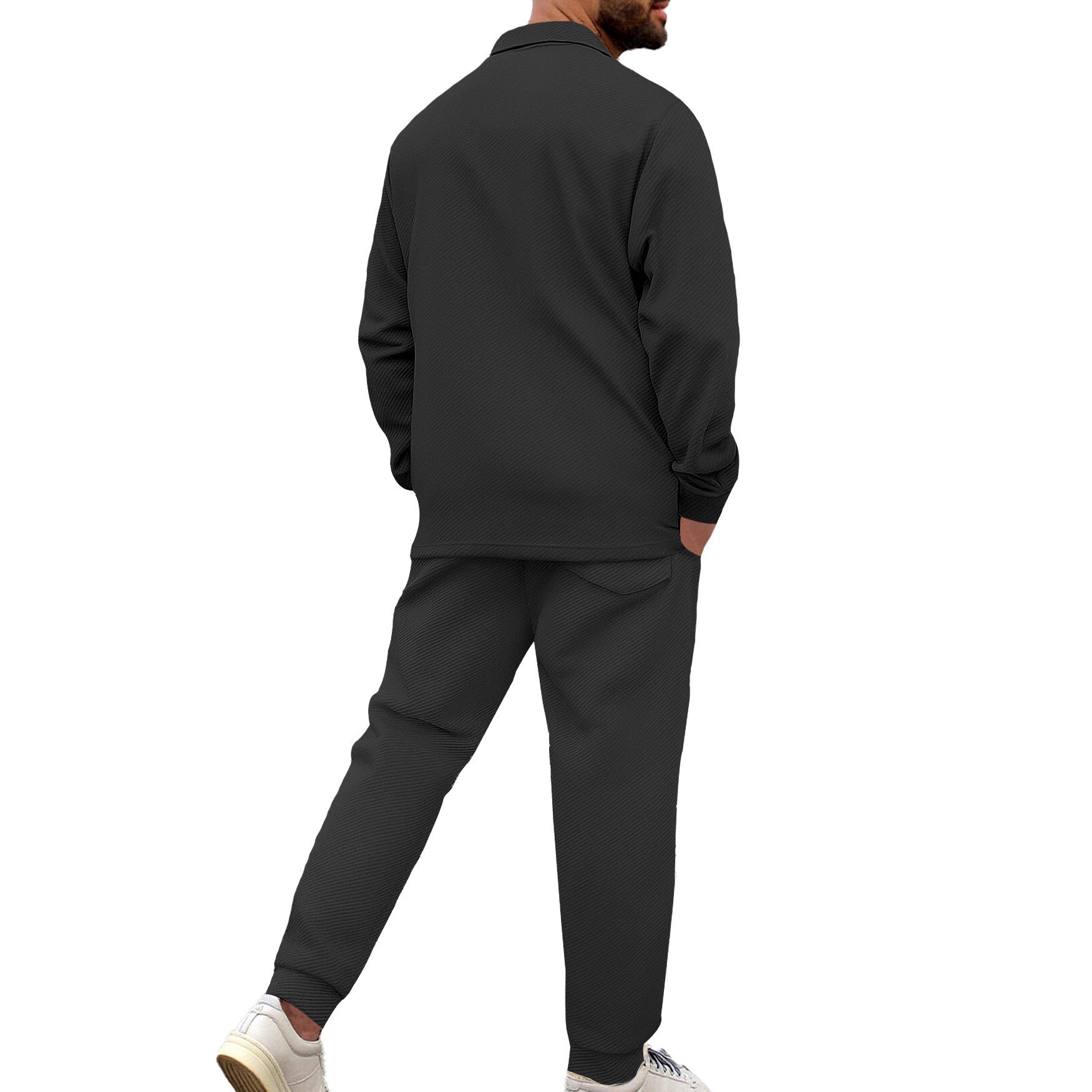 Herren nan Hemdenjacke-Set mit aufgesetzter Klappentasche und konischer Komforthose R&B