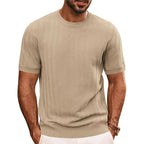 Herren strukturiertes Rundhals T-Shirt