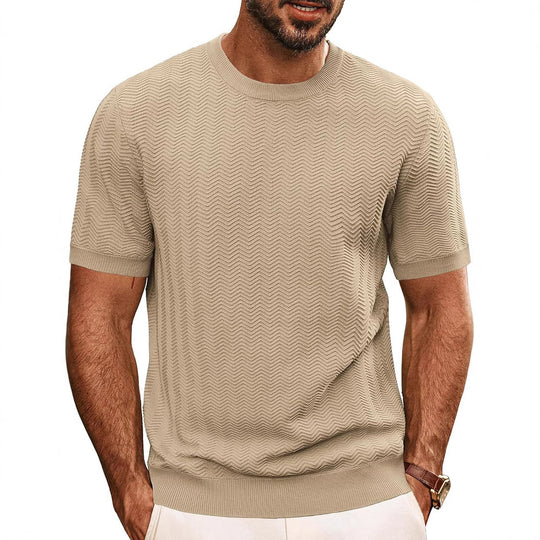 Herren strukturiertes Rundhals T-Shirt R&B