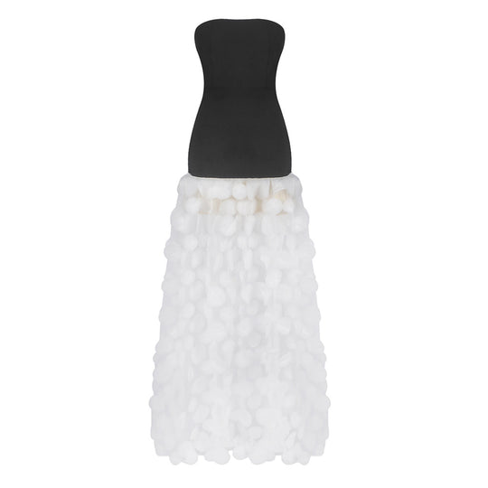 Damen Traumhaftes Tüll-Abendkleid ohne Ärmel und Volant-Design R&B