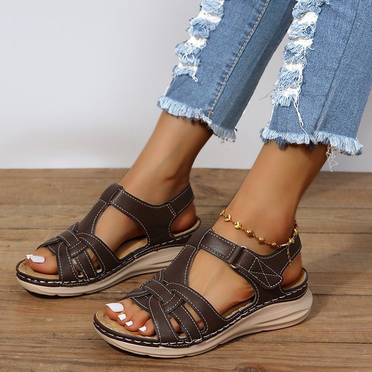 Damen Komfortable Freizeitsandalen mit ergonomischem Fußbett und verstellbaren Riemen R&B