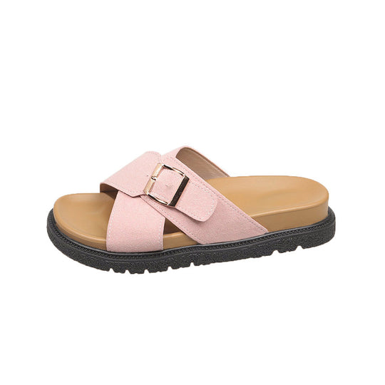 Damen Komfortable Mules mit modischem Schnallen-Detail R&B