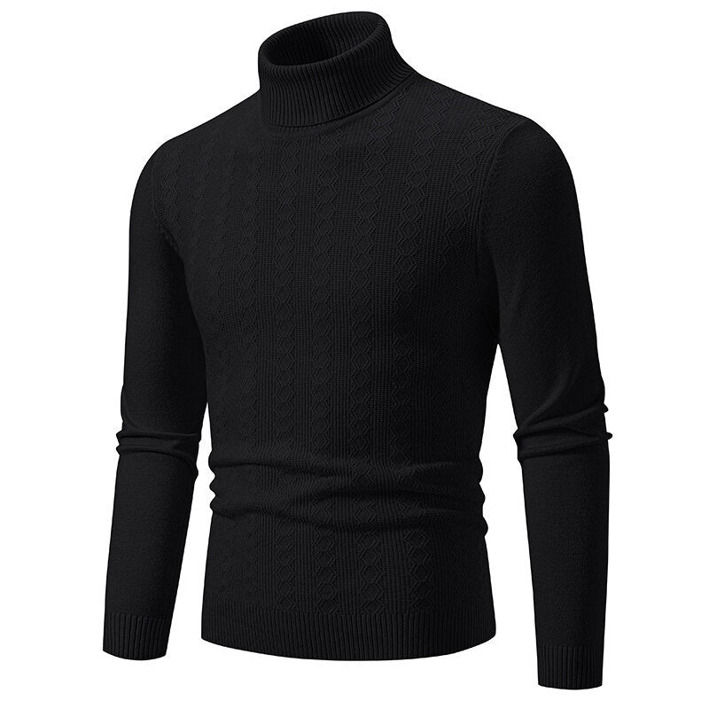 Herren Rollkragenpullover mit strukturiertem Zopfdesign R&B