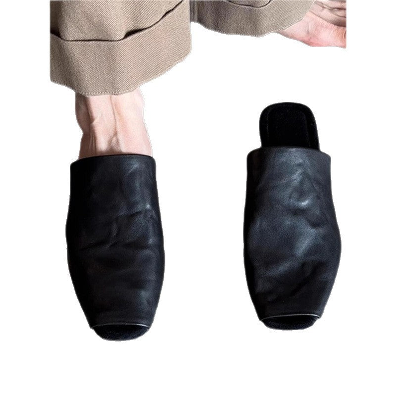 Damen Offene Mules aus weichem Leder R&B