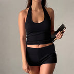 Damen Sportliches Top und Shorts-Set R&B