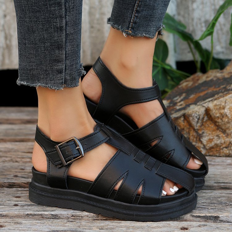 Damen Geschlossene Sandalen mit verstellbarem Riemen R&B