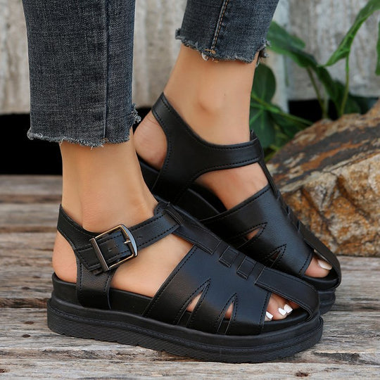 Damen Geschlossene Sandalen mit verstellbarem Riemen R&B