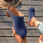 Damen Casual Clogs mit komfortablem Absatz und edlem Wildleder R&B