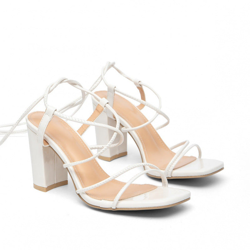 Damen Trendige Riemchen-Sandalen mit verstellbarem Fesselriemen und elegantem Blockabsatz R&B