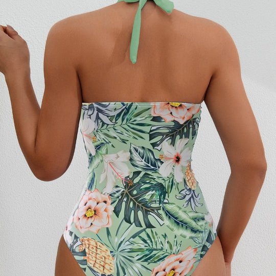 Damen Hochwertiger Einteiler-Badeanzug mit floralem Schnitt und raffiniertem Wickeldesign R&B