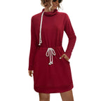 Damen Lässiges Kleid mit Kordelzug und praktischen Taschen R&B