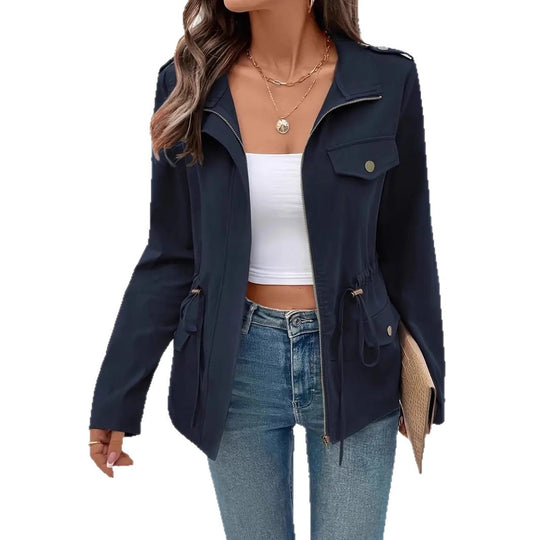 Damen Übergangsjacke mit verstellbarem Taillenzug und praktischen Taschen R&B