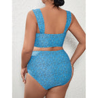 Damen Crop-Top Bikini mit hohem Bund R&B