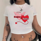 Damen Crop-T-Shirt mit fröhlichem Kirschmotiv R&B