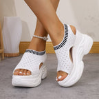 Damen Atmungsaktive Plateau-Sandalen mit offenem Schnitt R&B
