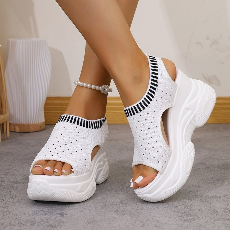 Damen Atmungsaktive Plateau-Sandalen mit offenem Schnitt R&B