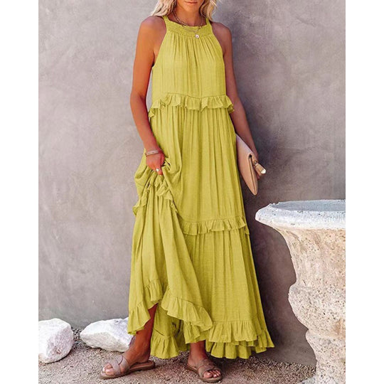 Damen Maxikleid mit voluminösem Rock R&B