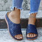 Damen Komfortable Clogs mit floralen Applikationen und anatomischem Fußbett R&B