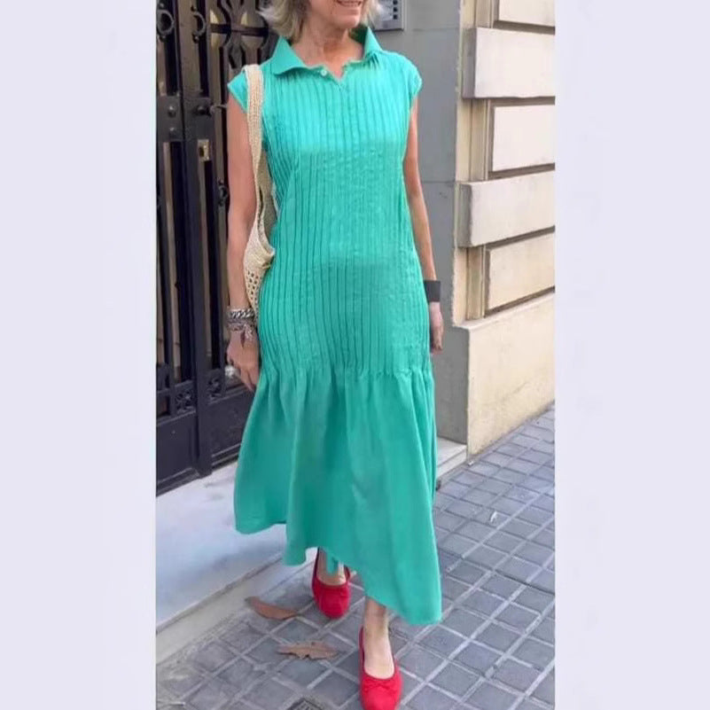 Damen Polo-Maxi-Kleid mit lässigem Schnitt und strukturierter Textur R&B
