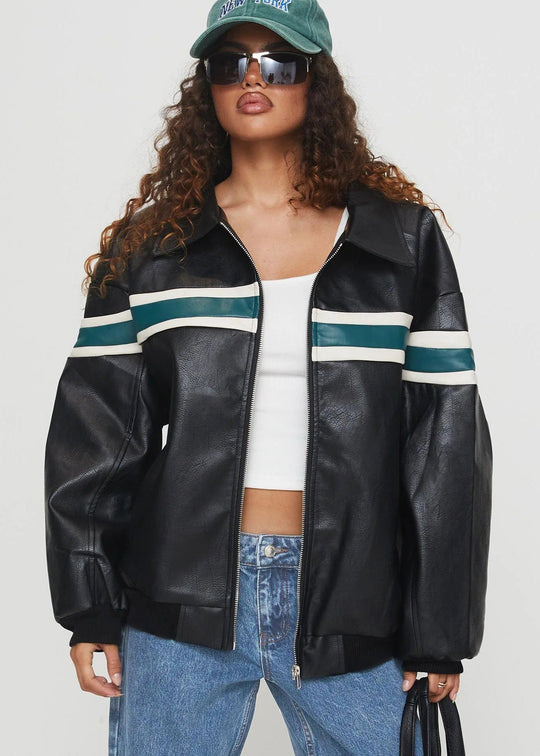 R&B | Kunstleder Bomberjacke