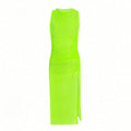 Damen Samtiges Cut-Out Maxikleid R&B