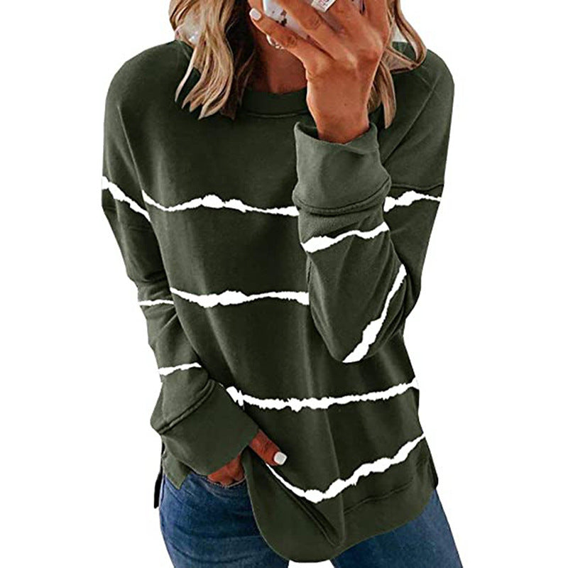 Damen Freizeit Sweatshirt mit modernen Streifen R&B