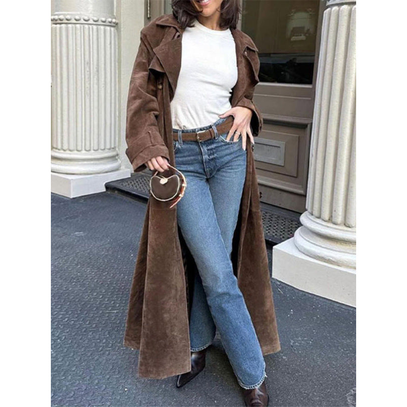 Damen Trenchcoat aus weichem Wildleder R&B
