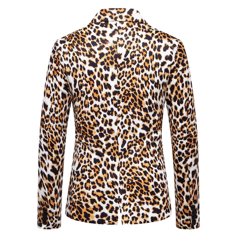 Herren modischer Anzugblazer mit auffälligem Leopardenmuster R&B