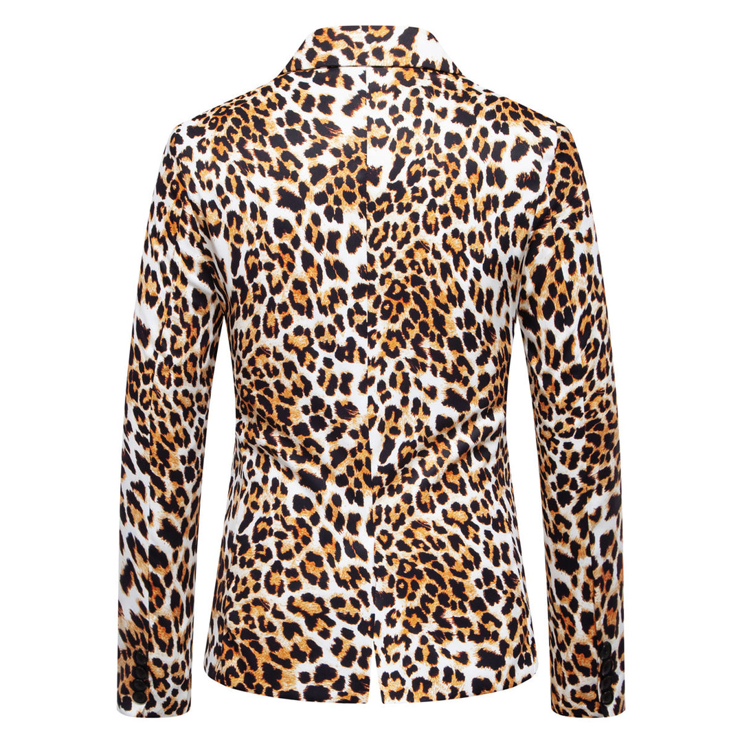 Herren modischer Anzugblazer mit auffälligem Leopardenmuster R&B
