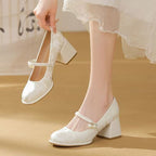 Damen Elegante Ballerinas mit verstellbarem Riemen