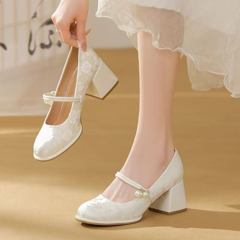 Damen Elegante Ballerinas mit verstellbarem Riemen