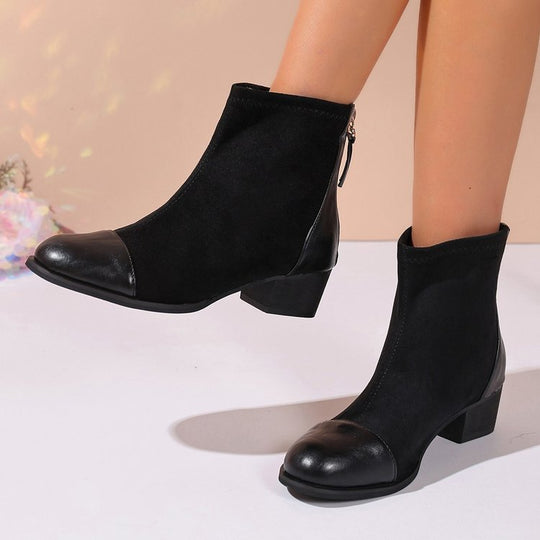 Damen elegante Stiefeletten aus weichem Wildleder mit modischen Akzenten R&B