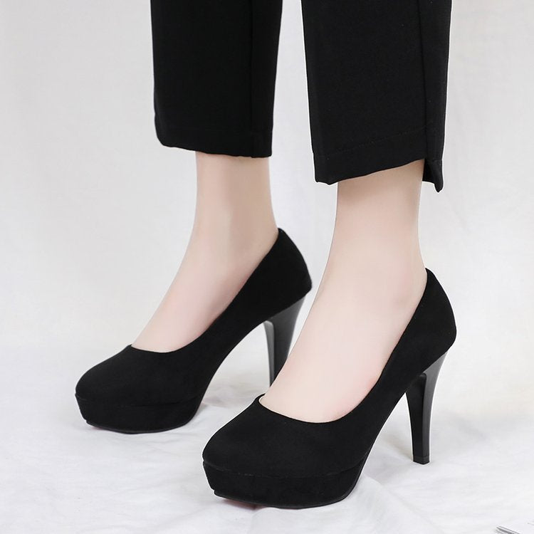 Damen elegante Plateau-Pumps mit komfortablem Sitz und hohem Absatz R&B