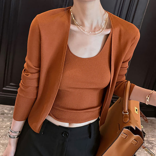 Damen Eleganter und bequemer Cardigan im minimalistischen Design R&B