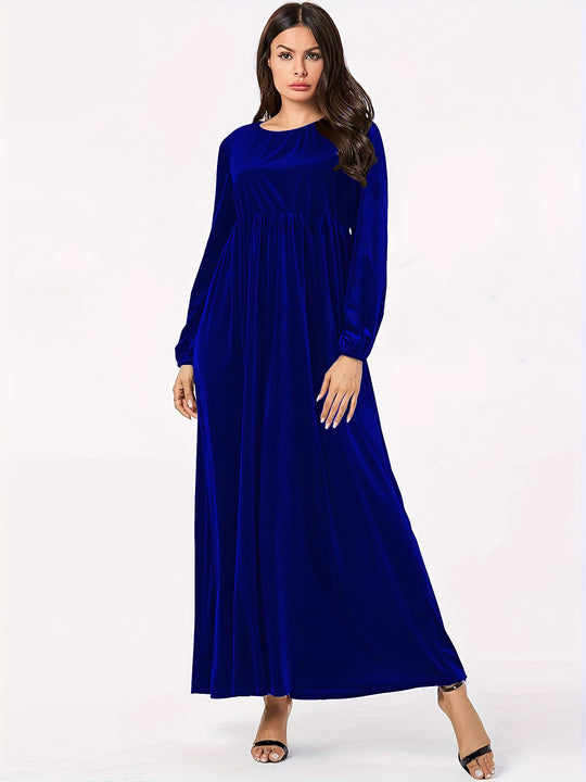 Damen Maxikleid aus luxuriösem Samt mit elegantem Faltenwurf R&B