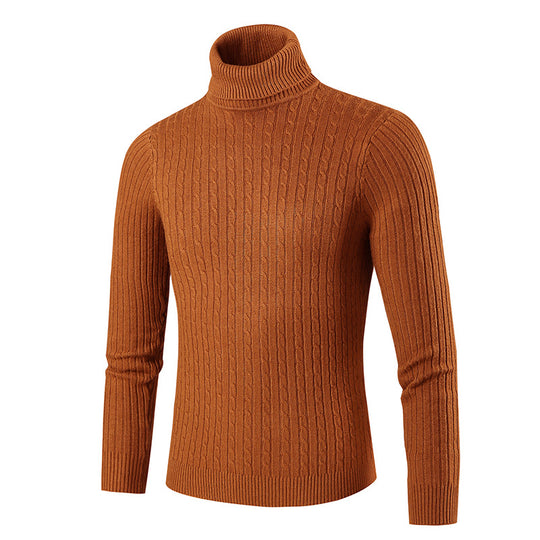 Herren Rollkragenpullover im klassischen Rippmuster R&B