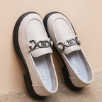 Damen Modische Loafers mit edel verzierten Schnallen R&B