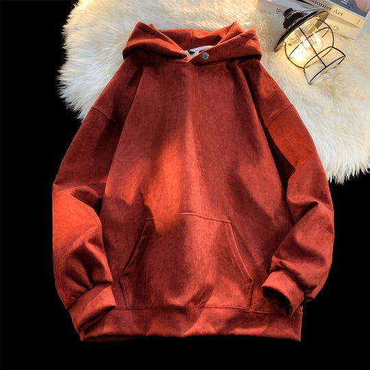 Damen gemütlicher Kapuzenpullover im modernen Velourslook R&B