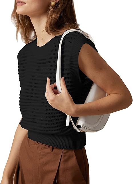 Damen Strickoberteil mit luftiger Struktur und weitem Kragen R&B