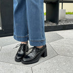 Damen Schnürschuhe mit elegantem Blockabsatz und modischem Finish