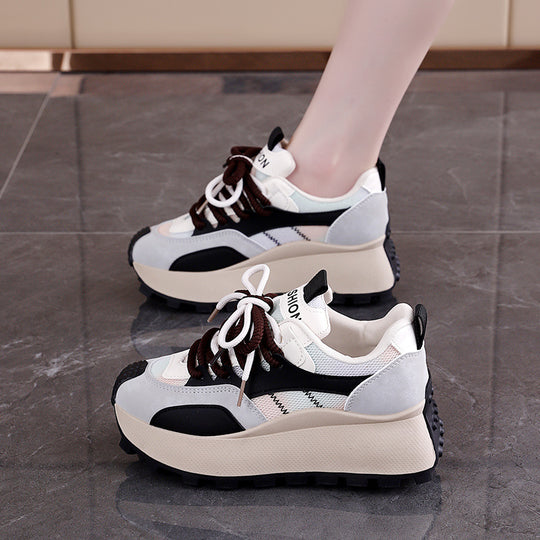 Damen Überdimensionale Plateau Sneakers mit stilvollem Farbverlauf und rutschfester Sohle R&B