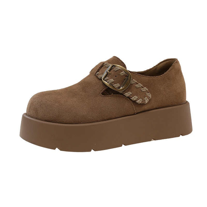Damen Kuchenschuhe mit modischem Schnallen-Design und komfortabler Plateausohle R&B