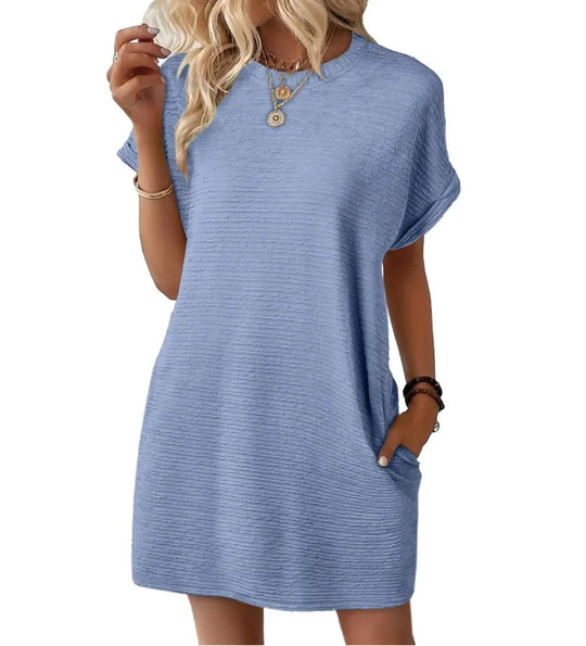 Damen Casual-Kleid mit lässigem Schnitt und praktischen Taschen R&B