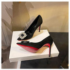 Damen elegante Stiletto-Pumps mit funkelnden Strassverzierungen R&B